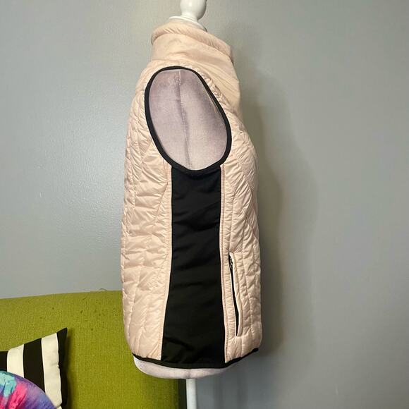 Workshop Cream Pink High Neck Puffer Vest - Picture 3 of 5